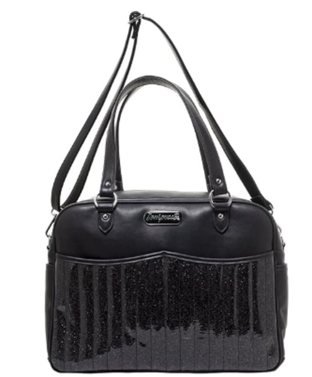 Sourpuss Retro Diaper Bag Tote Bag Purse Black Rockabilly Quilted RARE